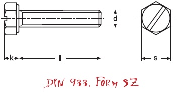 Схема DIN 933 форма SZ